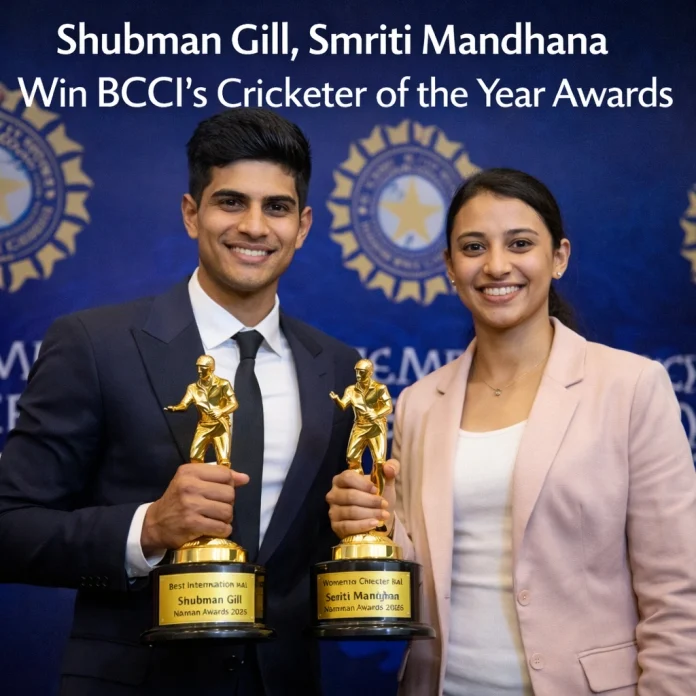 Shubman Gill, Smriti Mandhana Win BCCI Awards Shubman Gill, Smriti Mandhana Win BCCI Awards